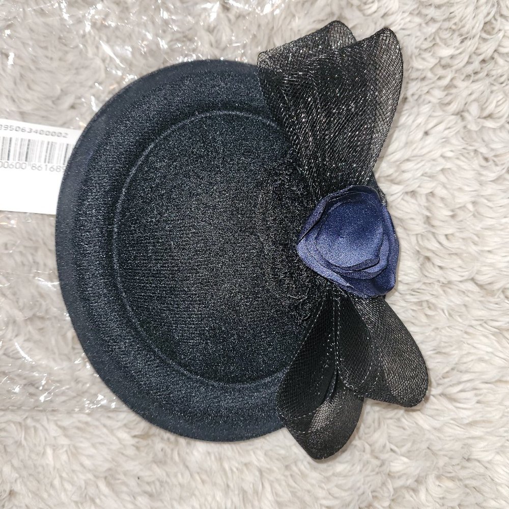 NEW Pill Box Hat/Fascinator Black (wedding, evening, derby, Costume)